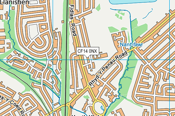 Rhydypenau Primary School map (CF14 0NX) - OS VectorMap District (Ordnance Survey)