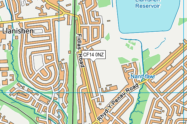 CF14 0NZ map - OS VectorMap District (Ordnance Survey)