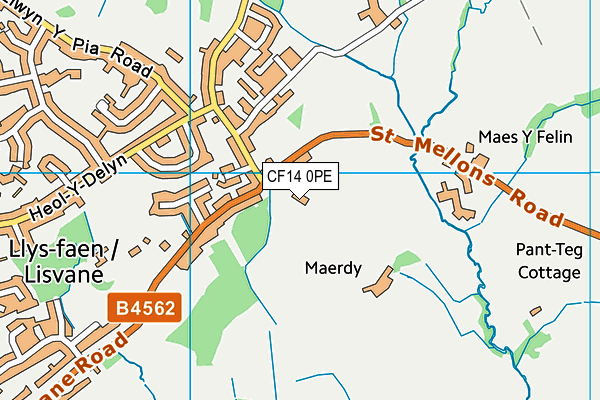 CF14 0PE map - OS VectorMap District (Ordnance Survey)