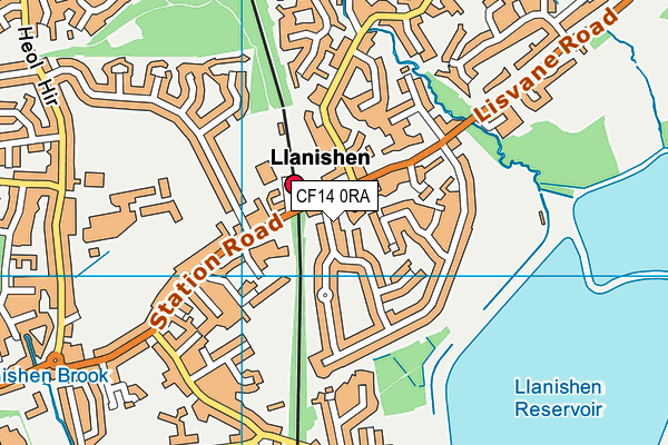 CF14 0RA map - OS VectorMap District (Ordnance Survey)