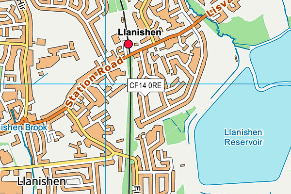 CF14 0RE map - OS VectorMap District (Ordnance Survey)