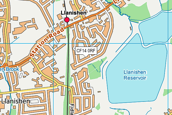 CF14 0RF map - OS VectorMap District (Ordnance Survey)