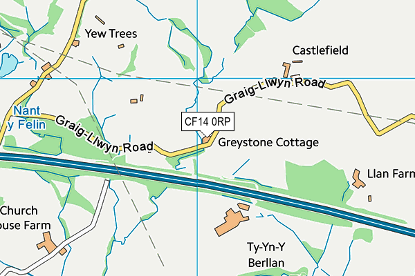 CF14 0RP map - OS VectorMap District (Ordnance Survey)