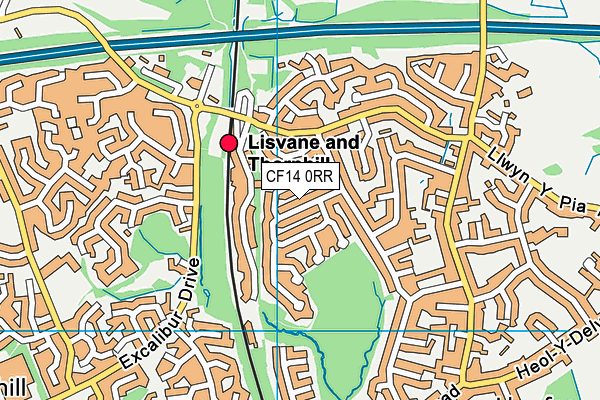 CF14 0RR map - OS VectorMap District (Ordnance Survey)