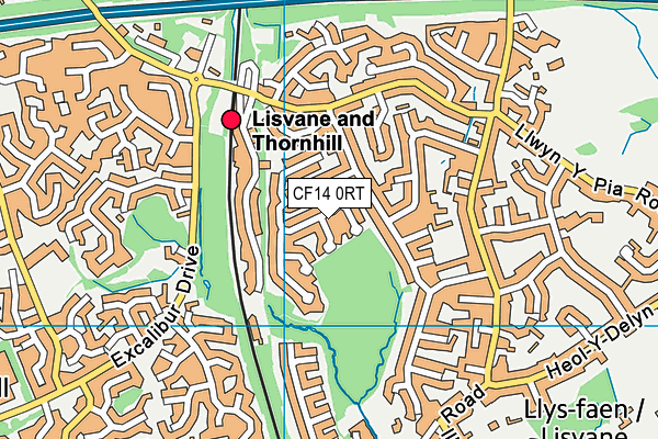 CF14 0RT map - OS VectorMap District (Ordnance Survey)