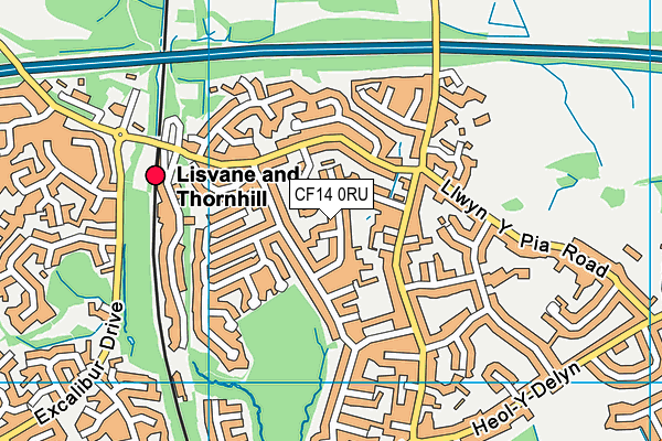 CF14 0RU map - OS VectorMap District (Ordnance Survey)