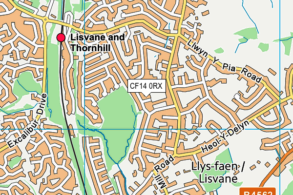 CF14 0RX map - OS VectorMap District (Ordnance Survey)