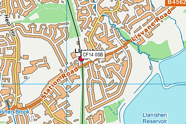 CF14 0SB map - OS VectorMap District (Ordnance Survey)