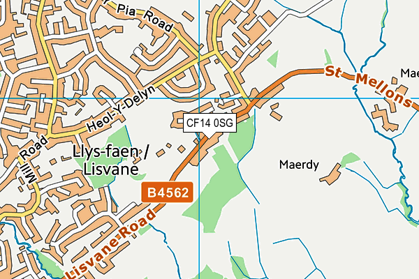 CF14 0SG map - OS VectorMap District (Ordnance Survey)