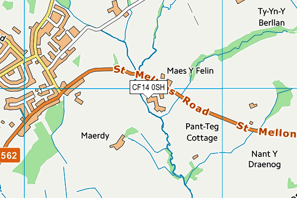 CF14 0SH map - OS VectorMap District (Ordnance Survey)