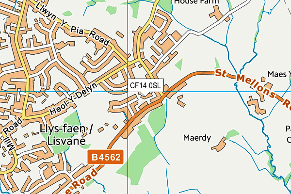 CF14 0SL map - OS VectorMap District (Ordnance Survey)