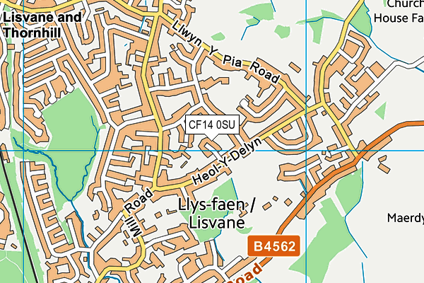 CF14 0SU map - OS VectorMap District (Ordnance Survey)