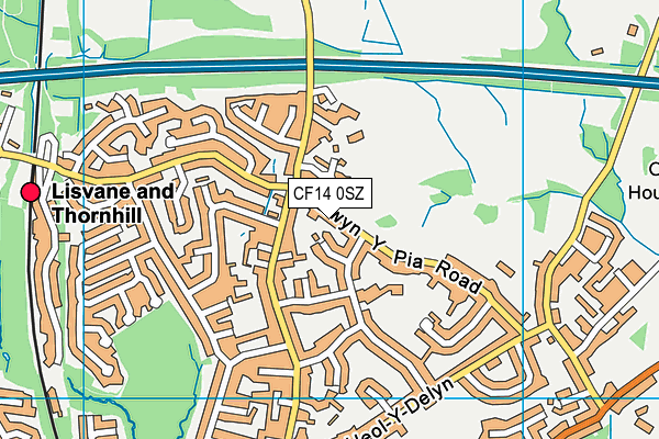 CF14 0SZ map - OS VectorMap District (Ordnance Survey)