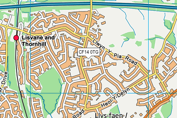 CF14 0TG map - OS VectorMap District (Ordnance Survey)