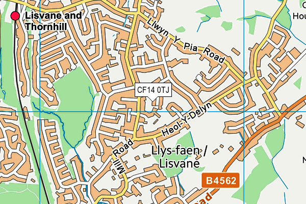 CF14 0TJ map - OS VectorMap District (Ordnance Survey)