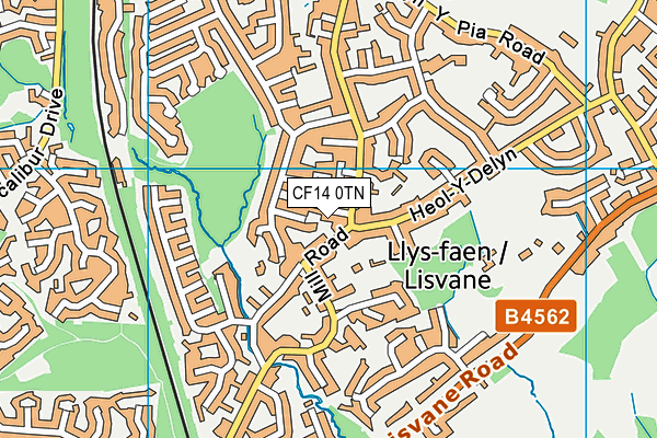 CF14 0TN map - OS VectorMap District (Ordnance Survey)