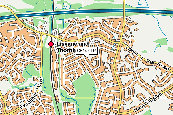 CF14 0TP map - OS VectorMap District (Ordnance Survey)