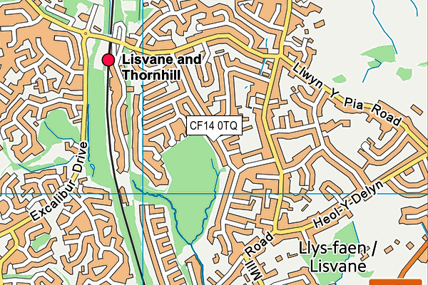 CF14 0TQ map - OS VectorMap District (Ordnance Survey)