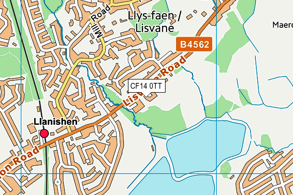 CF14 0TT map - OS VectorMap District (Ordnance Survey)