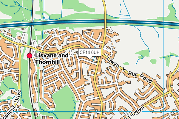 CF14 0UH map - OS VectorMap District (Ordnance Survey)