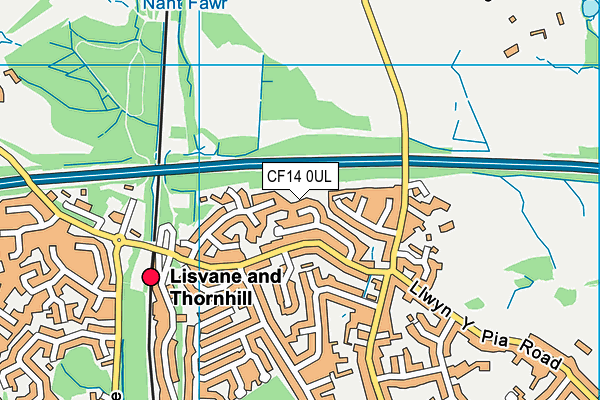 CF14 0UL map - OS VectorMap District (Ordnance Survey)