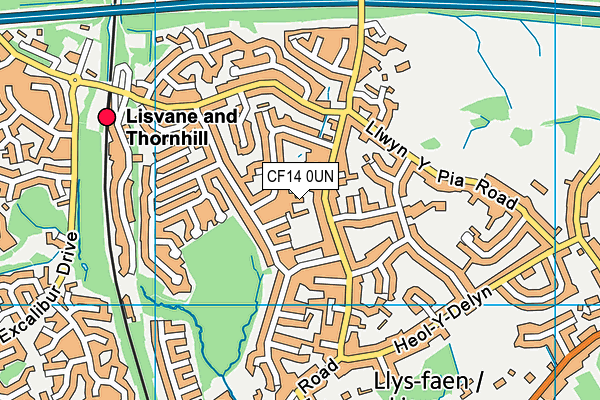 CF14 0UN map - OS VectorMap District (Ordnance Survey)