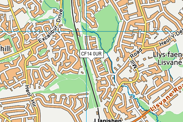 CF14 0UR map - OS VectorMap District (Ordnance Survey)