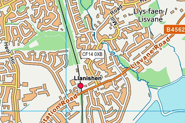 CF14 0XB map - OS VectorMap District (Ordnance Survey)