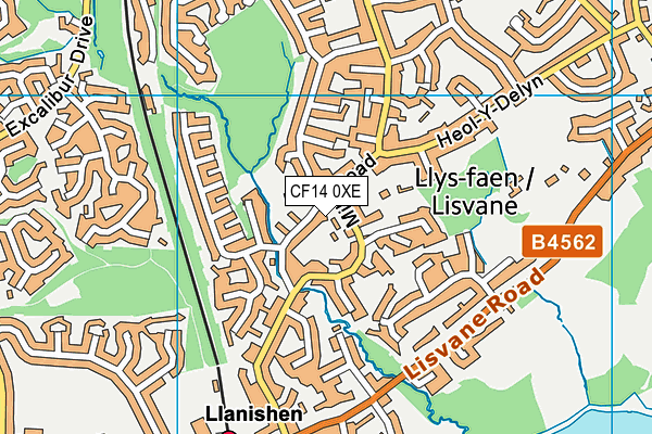 CF14 0XE map - OS VectorMap District (Ordnance Survey)