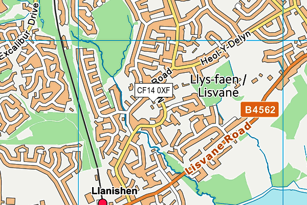 CF14 0XF map - OS VectorMap District (Ordnance Survey)