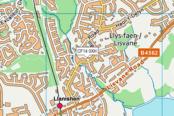 CF14 0XH map - OS VectorMap District (Ordnance Survey)