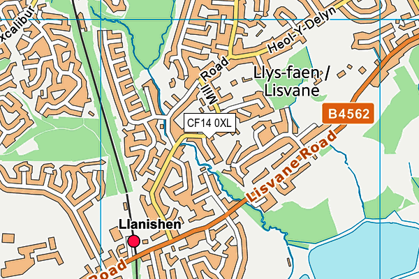 CF14 0XL map - OS VectorMap District (Ordnance Survey)