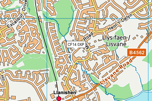 CF14 0XP map - OS VectorMap District (Ordnance Survey)