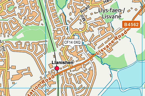 CF14 0XQ map - OS VectorMap District (Ordnance Survey)