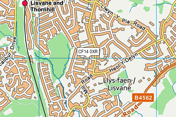 CF14 0XR map - OS VectorMap District (Ordnance Survey)