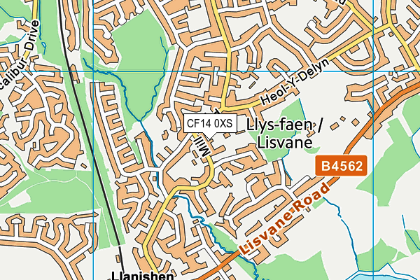 CF14 0XS map - OS VectorMap District (Ordnance Survey)