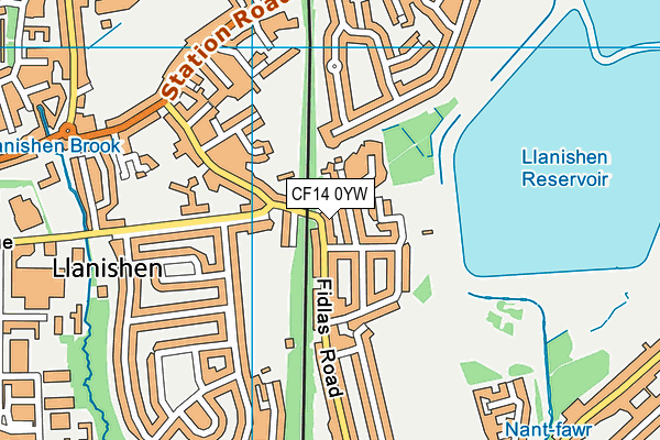 CF14 0YW map - OS VectorMap District (Ordnance Survey)