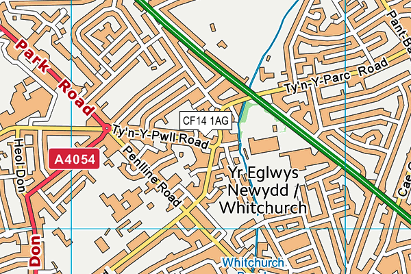 CF14 1AG map - OS VectorMap District (Ordnance Survey)