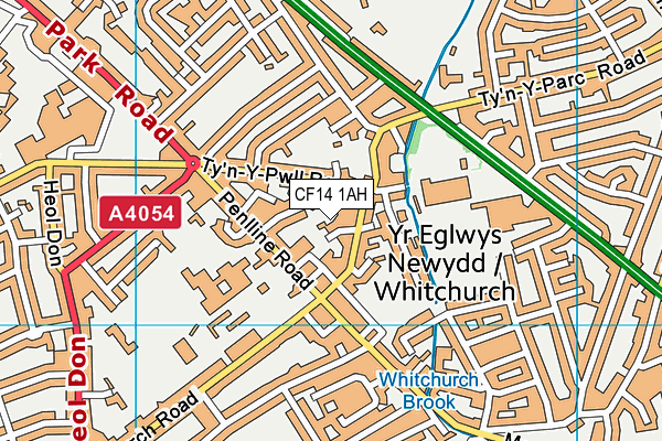 CF14 1AH map - OS VectorMap District (Ordnance Survey)