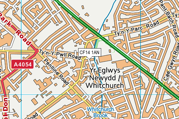 CF14 1AN map - OS VectorMap District (Ordnance Survey)