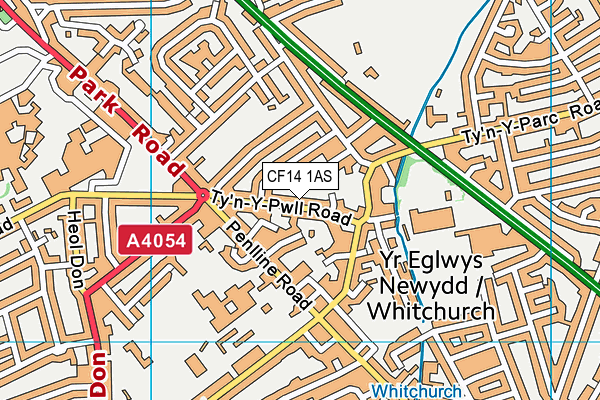 CF14 1AS map - OS VectorMap District (Ordnance Survey)