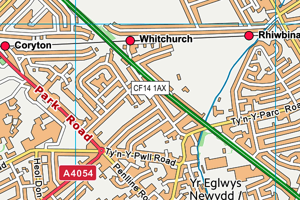 CF14 1AX map - OS VectorMap District (Ordnance Survey)