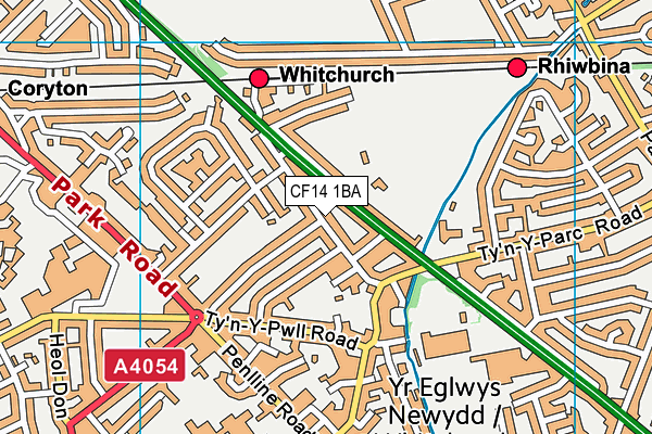 CF14 1BA map - OS VectorMap District (Ordnance Survey)