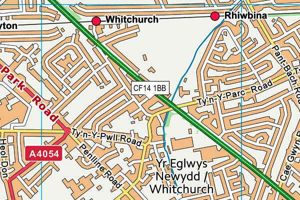 CF14 1BB map - OS VectorMap District (Ordnance Survey)