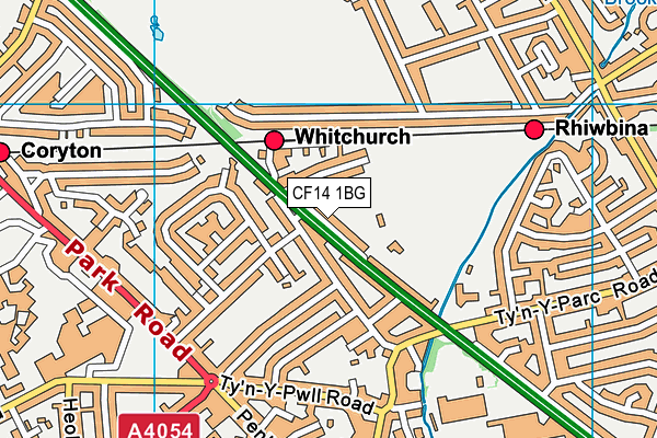 CF14 1BG map - OS VectorMap District (Ordnance Survey)