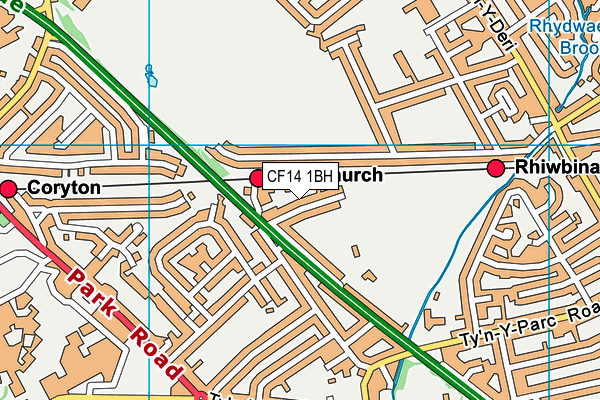 CF14 1BH map - OS VectorMap District (Ordnance Survey)