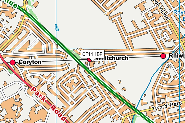 CF14 1BP map - OS VectorMap District (Ordnance Survey)