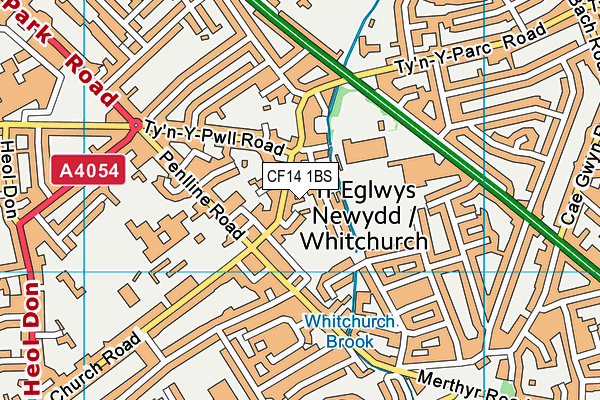 CF14 1BS map - OS VectorMap District (Ordnance Survey)