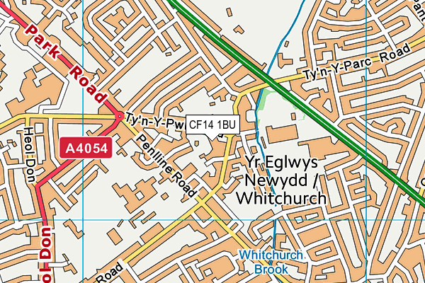 CF14 1BU map - OS VectorMap District (Ordnance Survey)