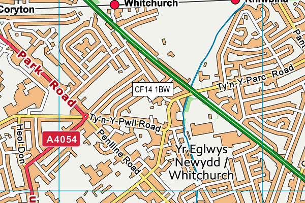 CF14 1BW map - OS VectorMap District (Ordnance Survey)